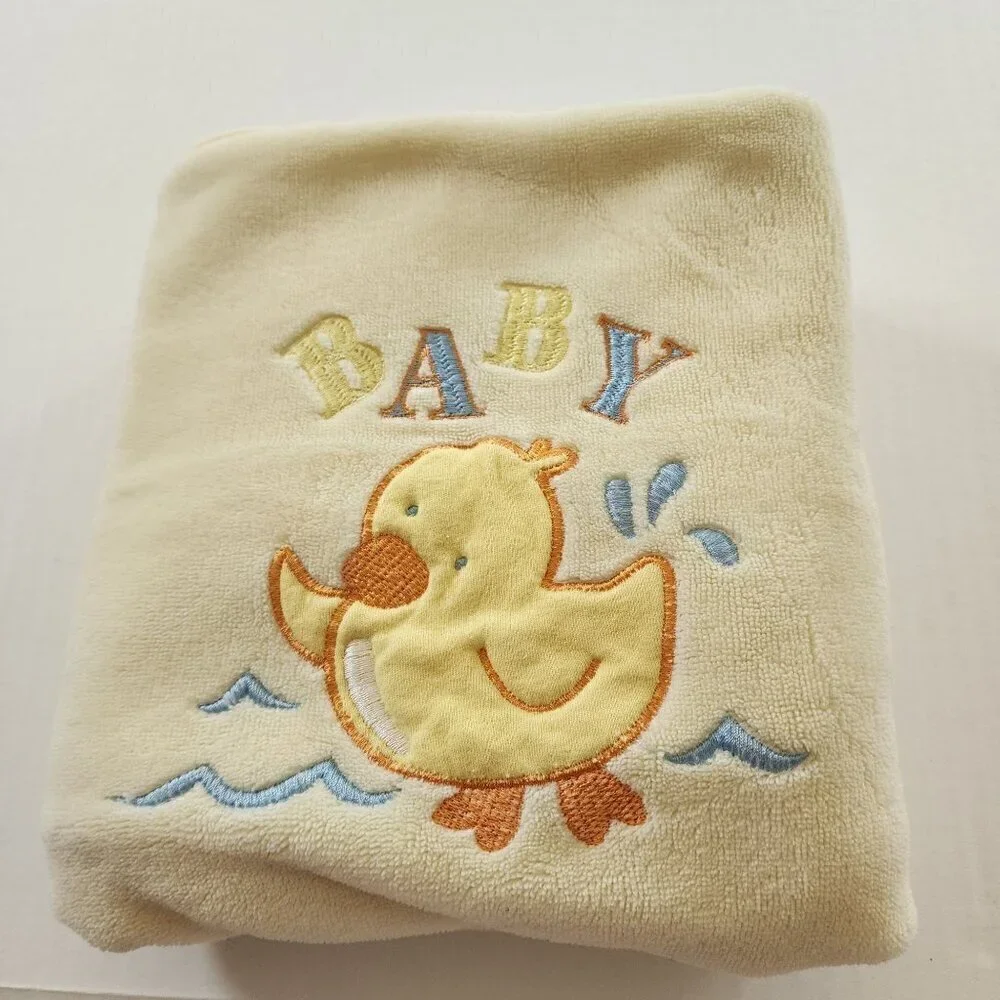 Carter's Match the Wear yellow duck duckling baby blanket / towel